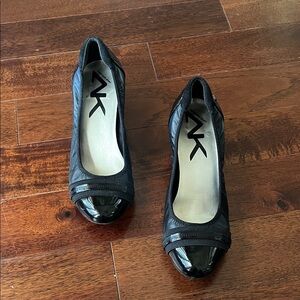 Anne Klein Sport Black Patent Cap Toe Heels